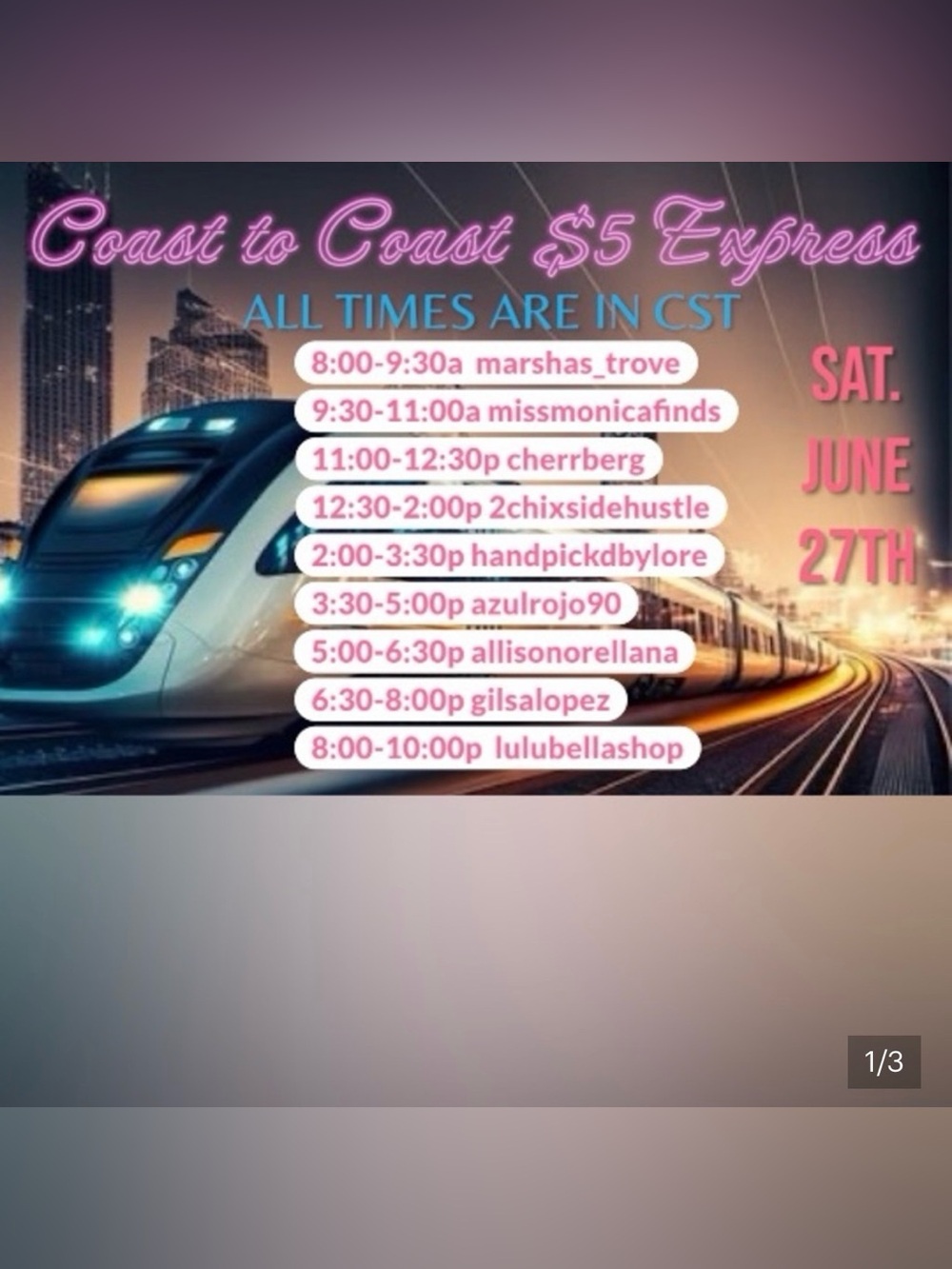 Coast to Coast Express Train 06/27/2026
